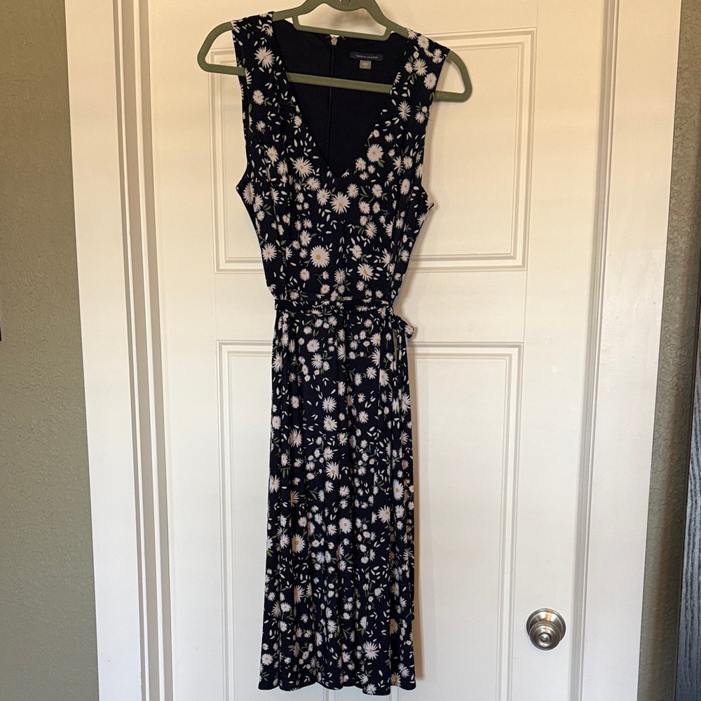 Tommy Hilfiger Navy and white Floral Midi Dress